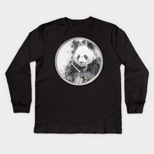 Panda Bear Animal Wild Forest Jungle Bamboo Nature Asia China Kids Long Sleeve T-Shirt